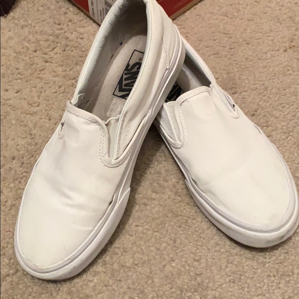 White slip on vans